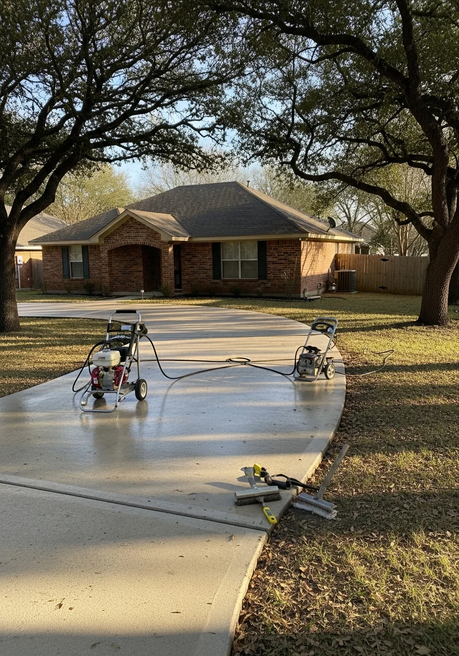 Huntsville work crew on residential property.